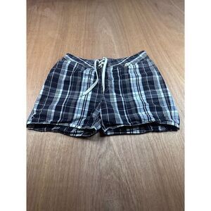 Polo Ralph Lauren Black Gray Plaid Swim Trunks Size 32
